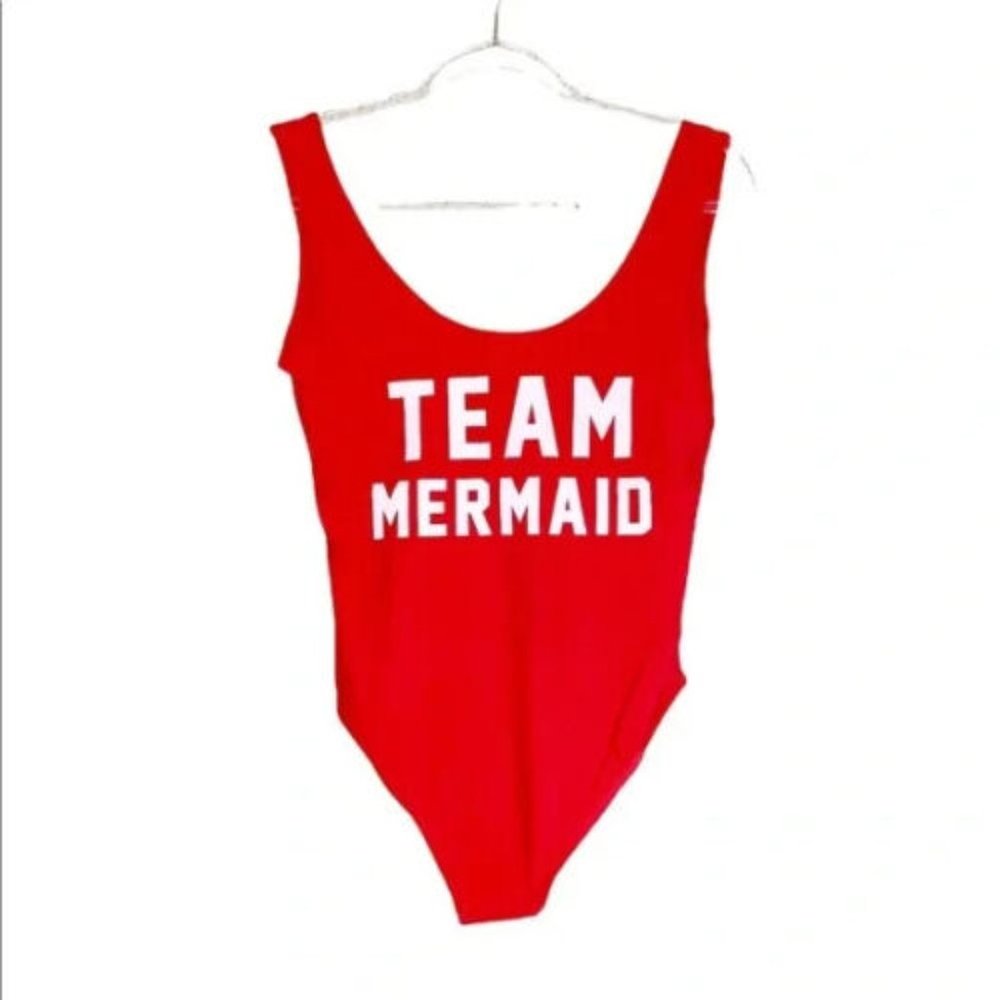 Kendall + Kylie for OVS Red Team Mermaid One Piece Bathing Suit Size XL … - Picture 3 of 7